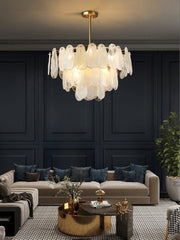 Round Cloud Glass Chandelier-DWHOME