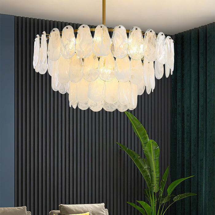 Round Cloud Glass Chandelier