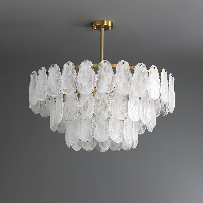 Round Cloud Glass Chandelier-DWHOME