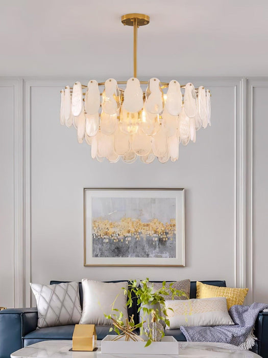 Round Cloud Glass Chandelier.