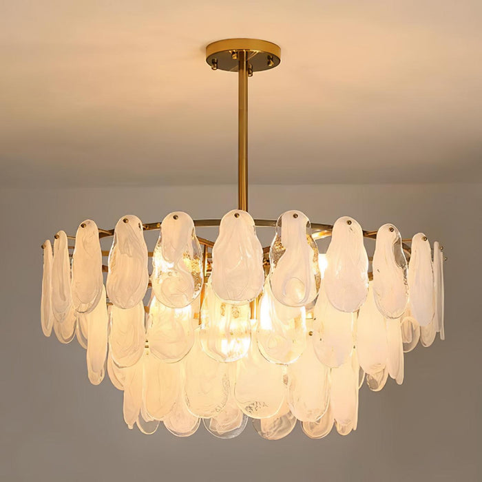 Round Cloud Glass Chandelier.