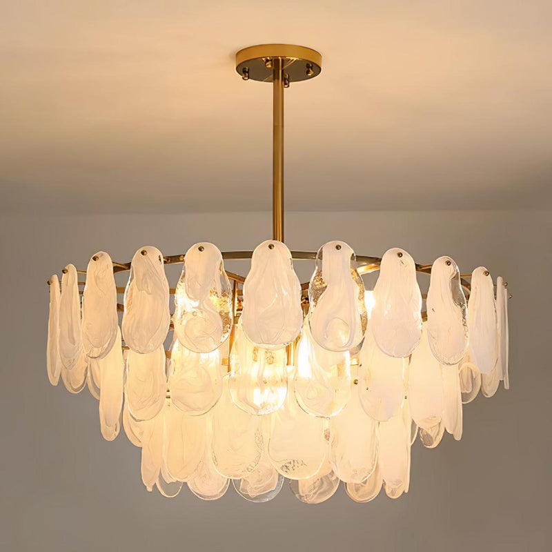 Round Cloud Glass Chandelier-DWHOME