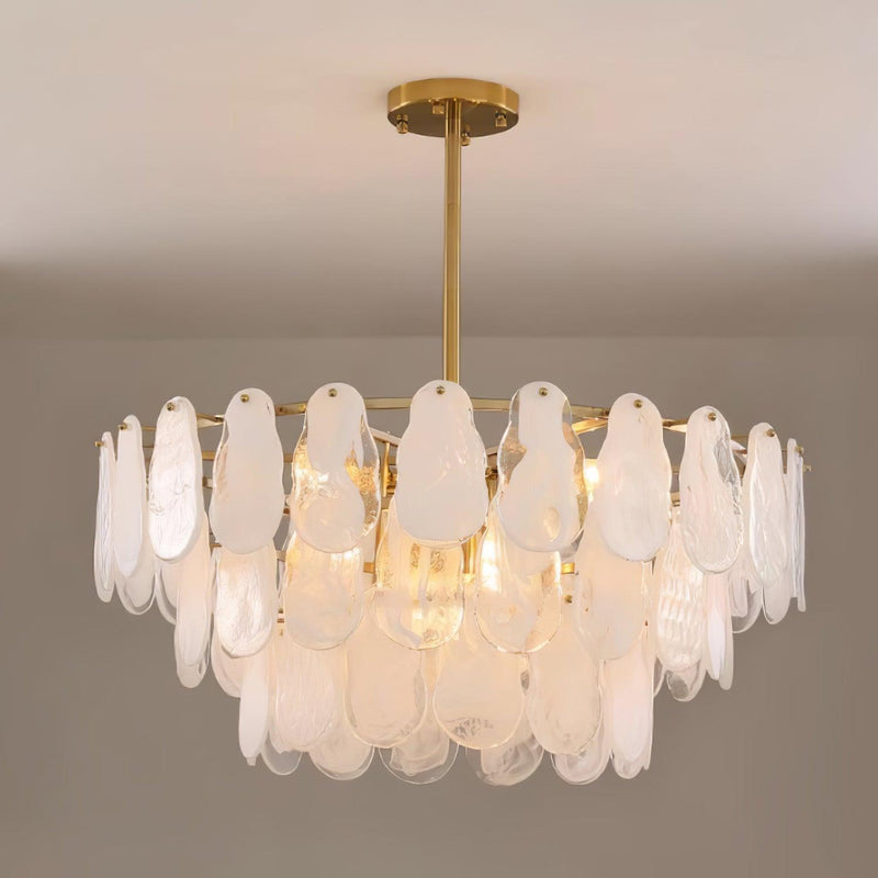 Round Cloud Glass Chandelier-DWHOME