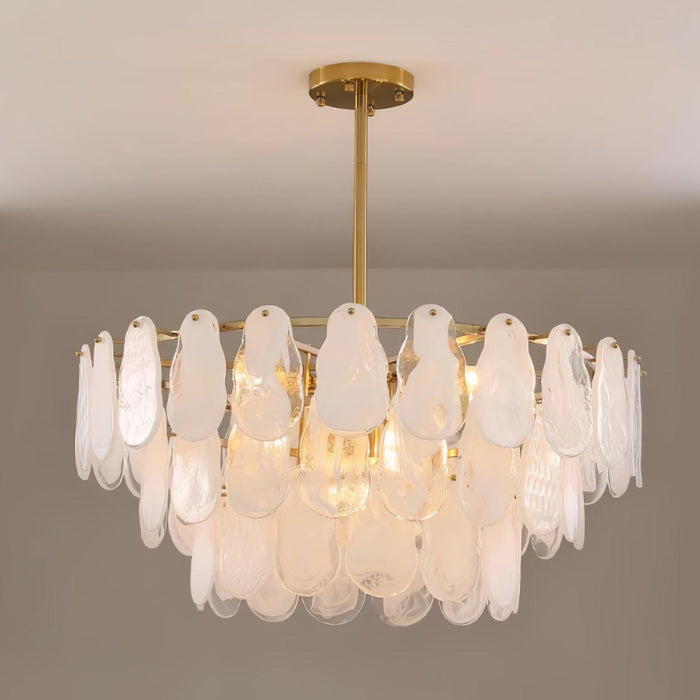 Round Cloud Glass Chandelier.