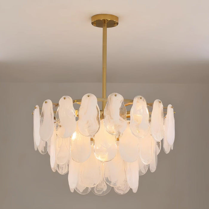 Round Cloud Glass Chandelier.