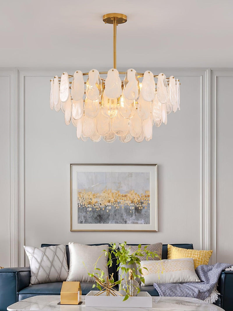 Round Cloud Glass Chandelier-DWHOME