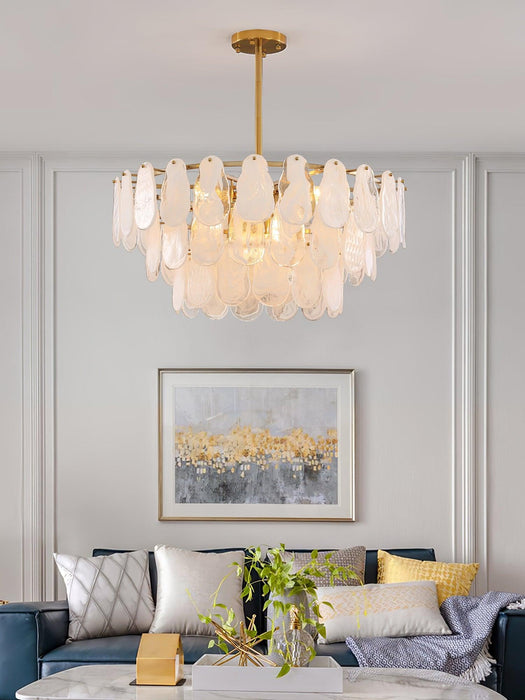 Round Cloud Glass Chandelier-DWHOME