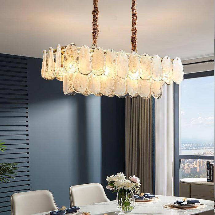 Round Cloud Glass Chandelier-DWHOME