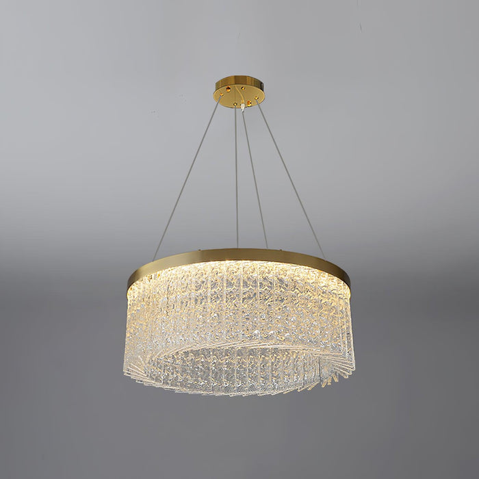 Round Halo Crystal Chandelier.