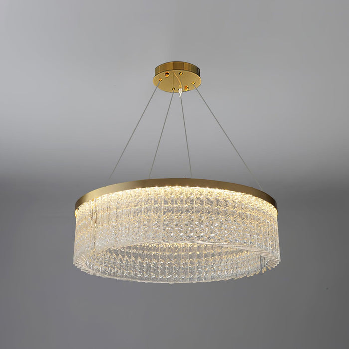 Round Halo Crystal Chandelier.