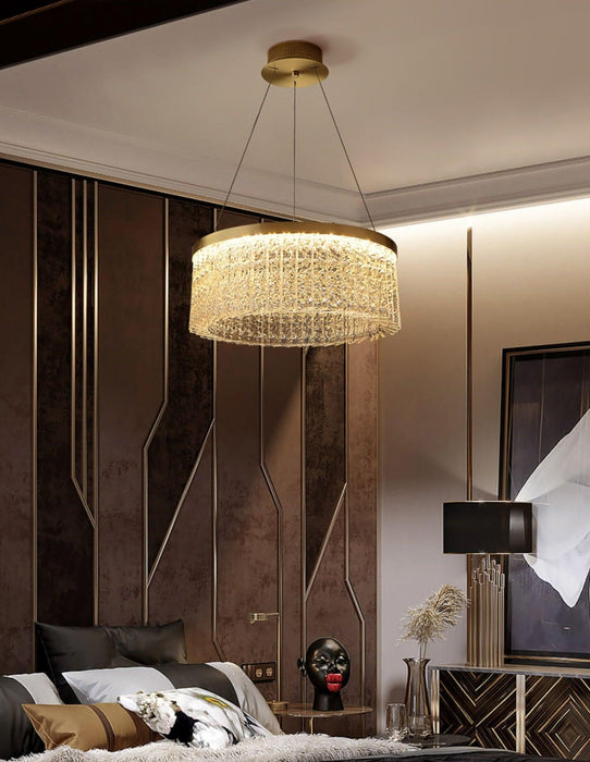 Round Halo Crystal Chandelier-DWHOME
