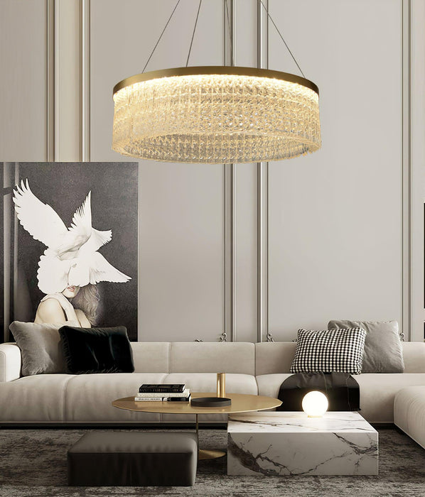 Round Halo Crystal Chandelier.