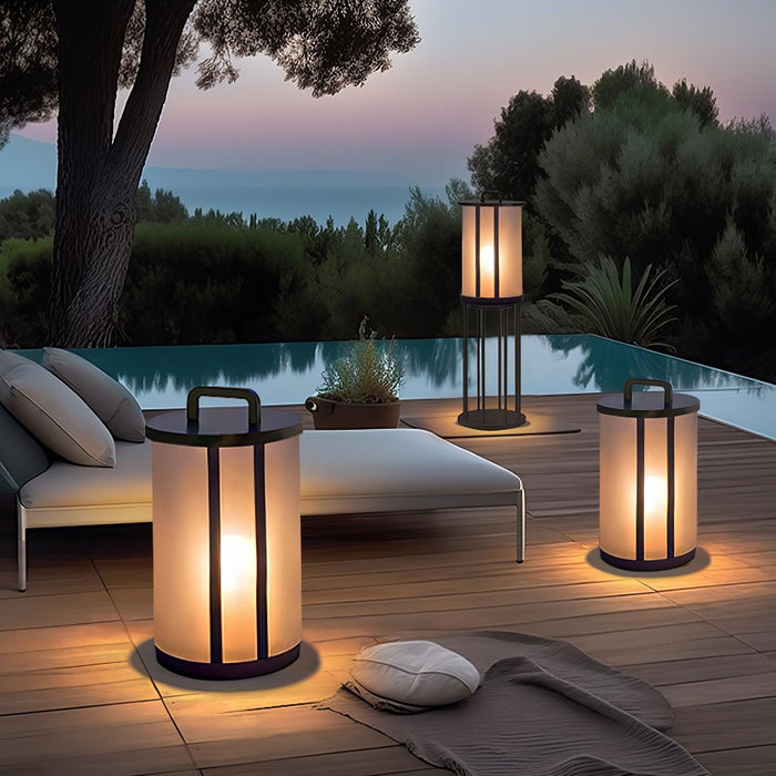 Round Pillar Acrylic Lantern Outdoor Lamp - DWHOME