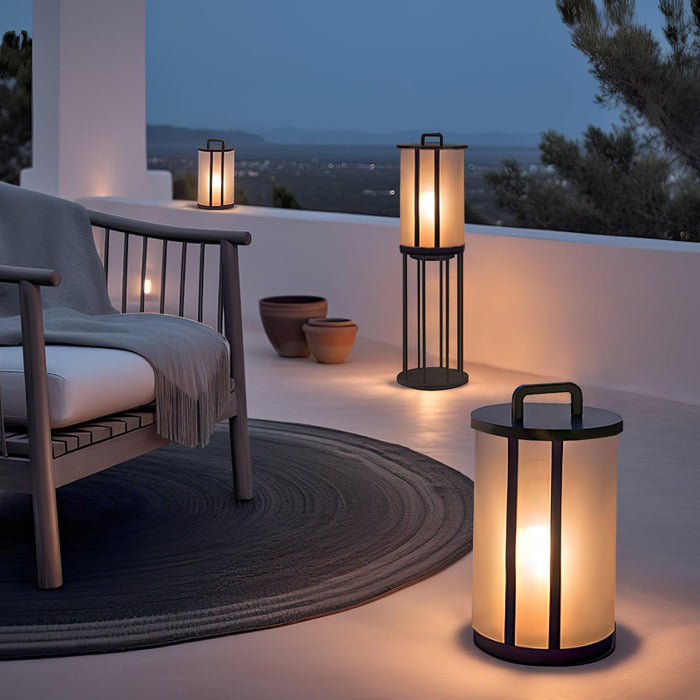 Round Pillar Acrylic Lantern Outdoor Lamp - DWHOME