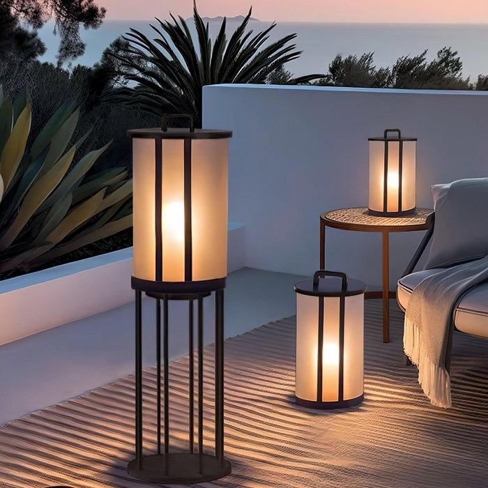 Round Pillar Acrylic Lantern Outdoor Lamp - DWHOME