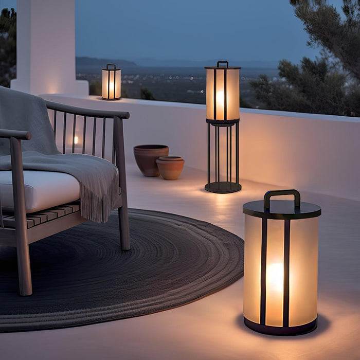 Round Pillar Acrylic Lantern Outdoor Lamp - DWHOME