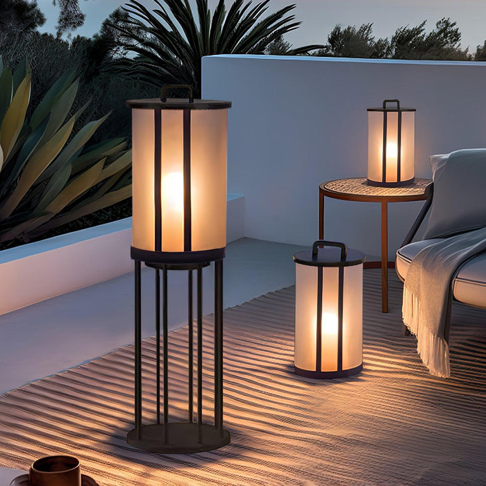 Round Pillar Acrylic Lantern Outdoor Lamp - DWHOME