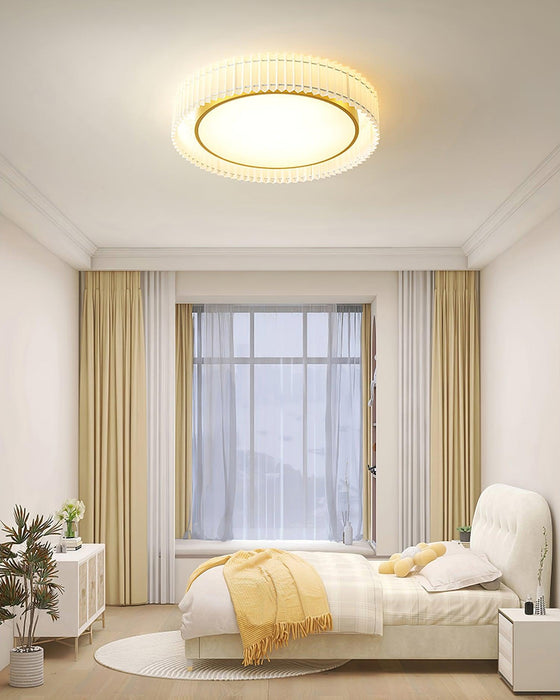 Round Pleated Ceiling Lamp.