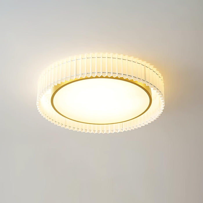 Round Pleated Ceiling Lamp.