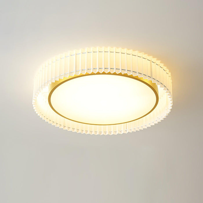 Round Pleated Ceiling Lamp.