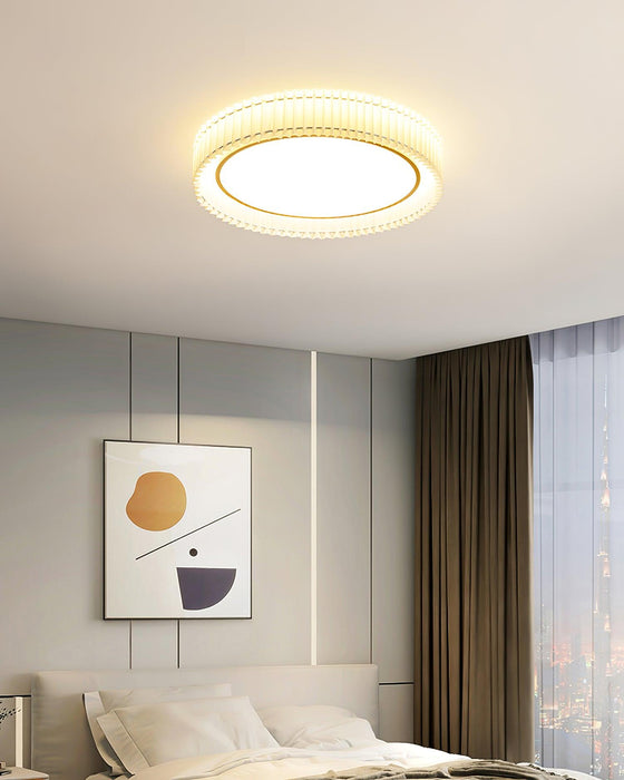 Round Pleated Ceiling Lamp.