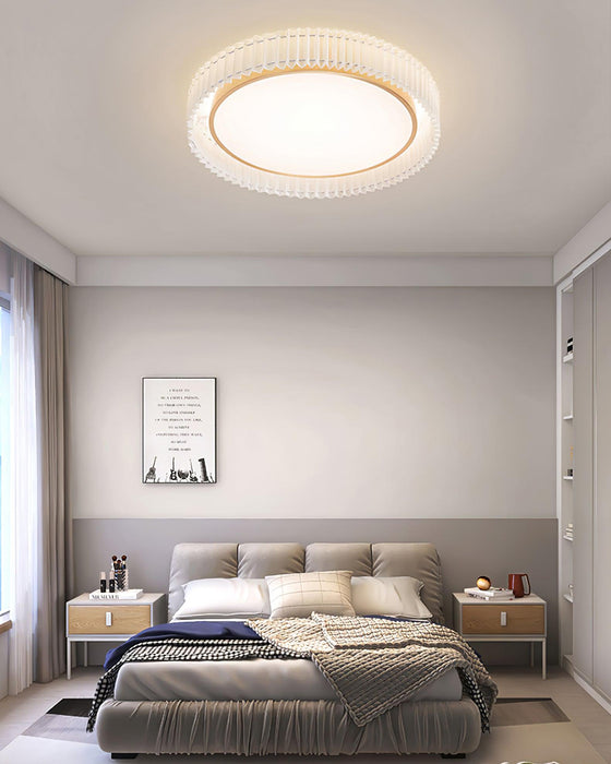 Round Pleated Ceiling Lamp.