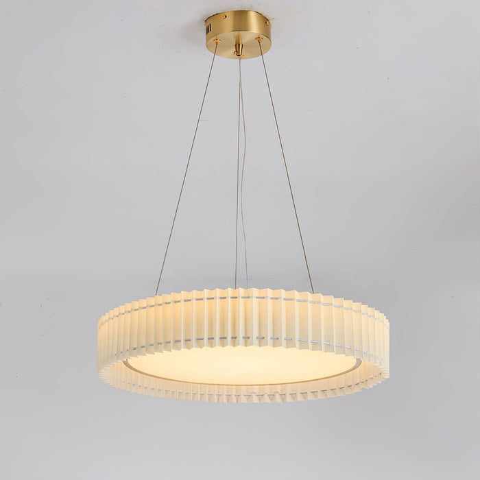 Round Pleated Pendant Lamp.