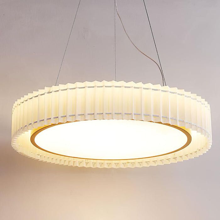 Round Pleated Pendant Lamp.