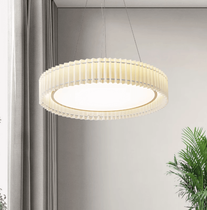 Round Pleated Pendant Lamp.