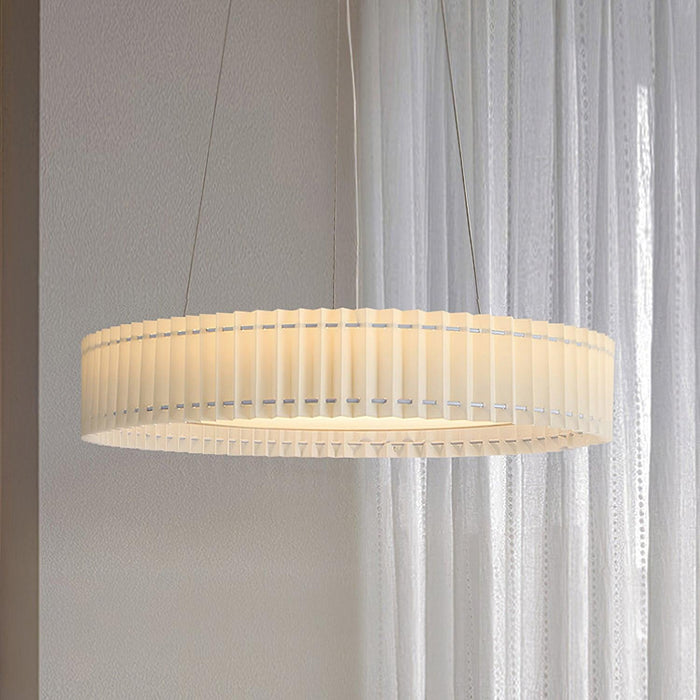 Round Pleated Pendant Lamp.