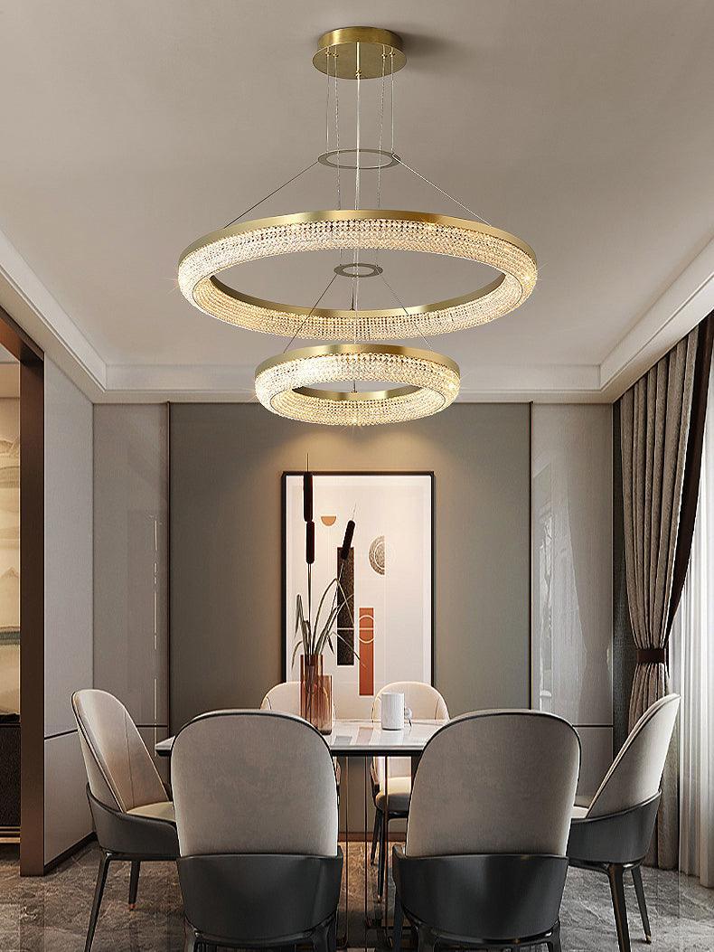 Round Ring Crystal Chandeliers-DWHOME