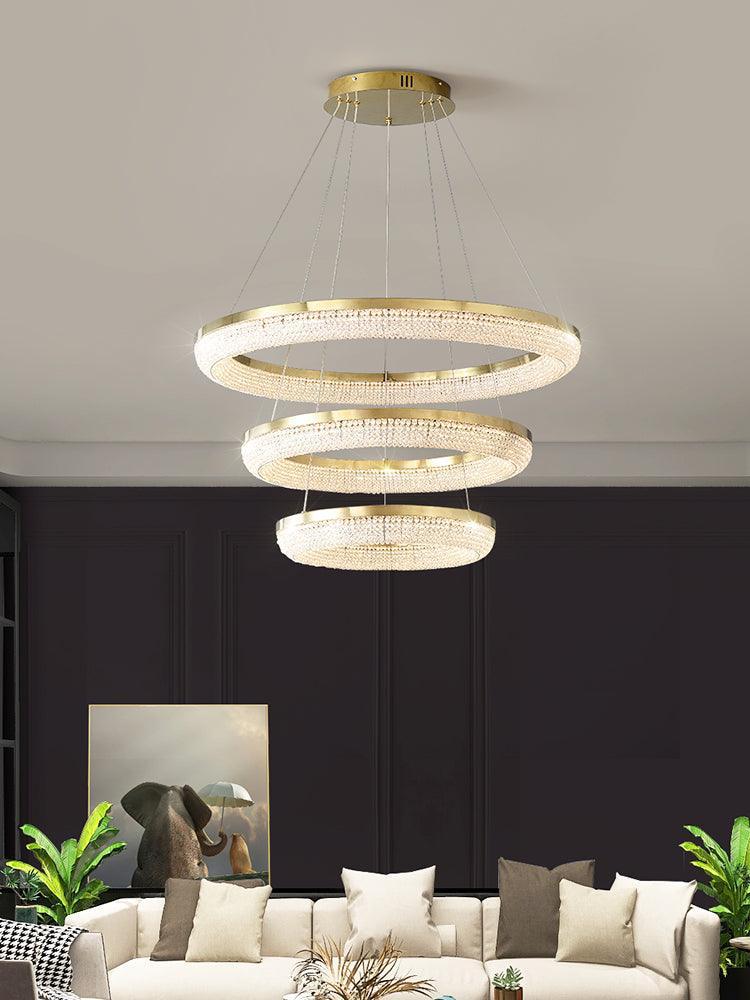 Round Ring Crystal Chandeliers-DWHOME