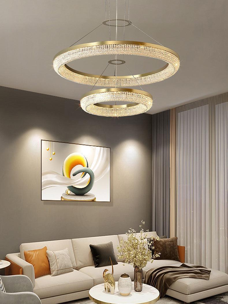 Round Ring Crystal Chandeliers-DWHOME
