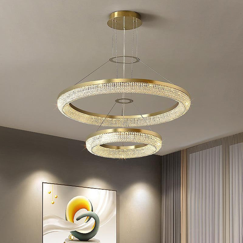 Round Ring Crystal Chandeliers-DWHOME