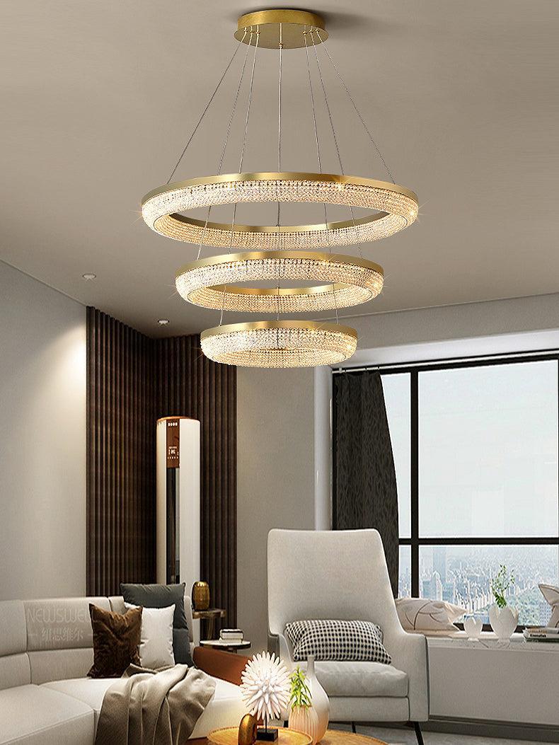 Round Ring Crystal Chandeliers-DWHOME