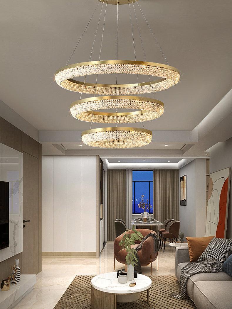 Round Ring Crystal Chandeliers-DWHOME