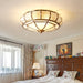 Round Textured Glass Ceiling Light.