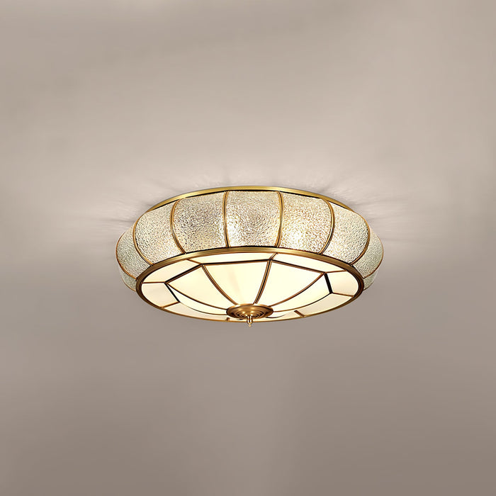 Round Textured Glass Ceiling Light.