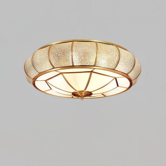 Round Textured Glass Ceiling Light.