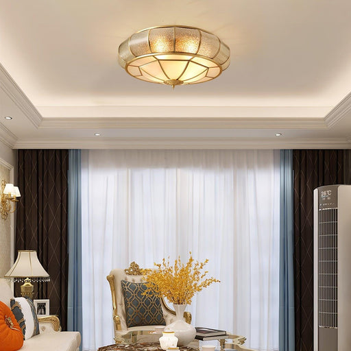 Round Textured Glass Ceiling Light - DWHOME