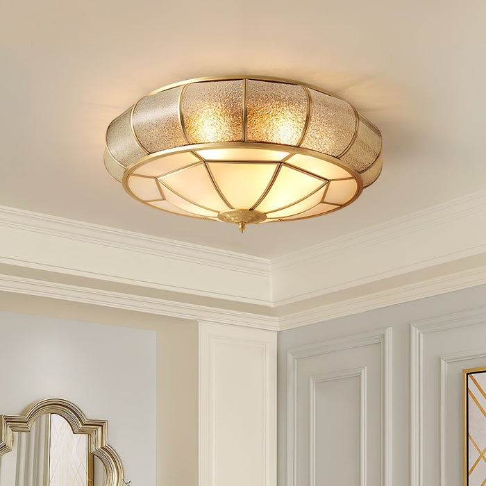 Round Textured Glass Ceiling Light