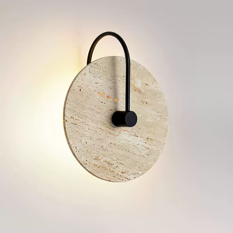 Round Travertine Wall Lamp-DWHOME