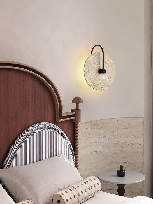 Round Travertine Wall Lamp - DWHOME