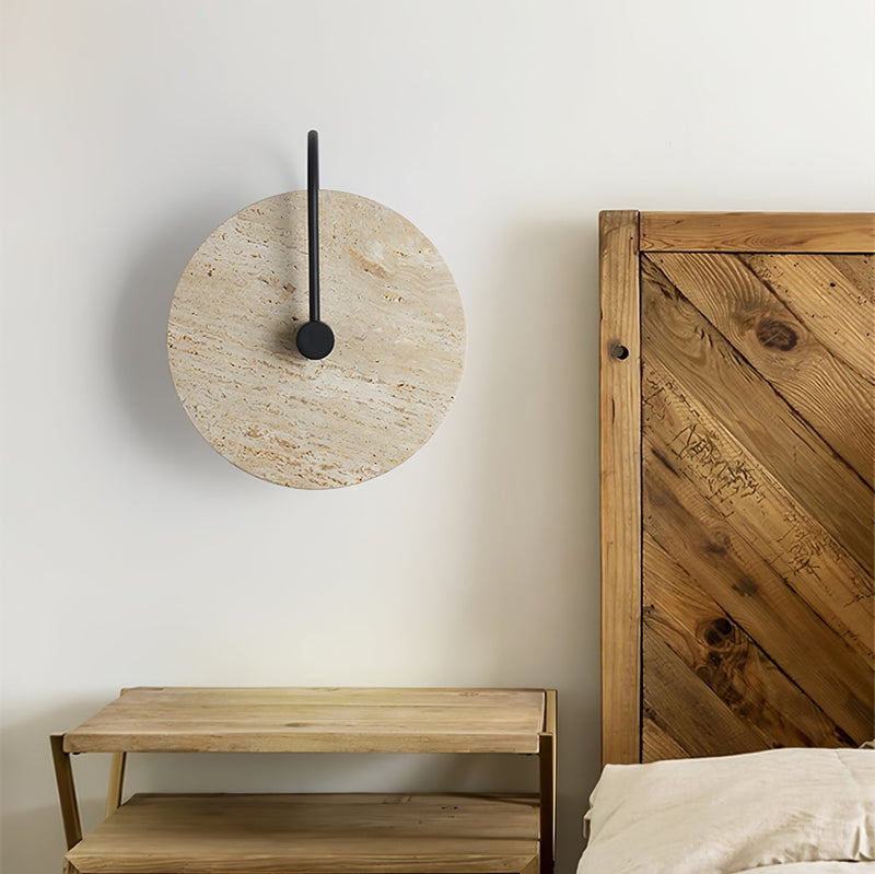Round Travertine Wall Lamp-DWHOME