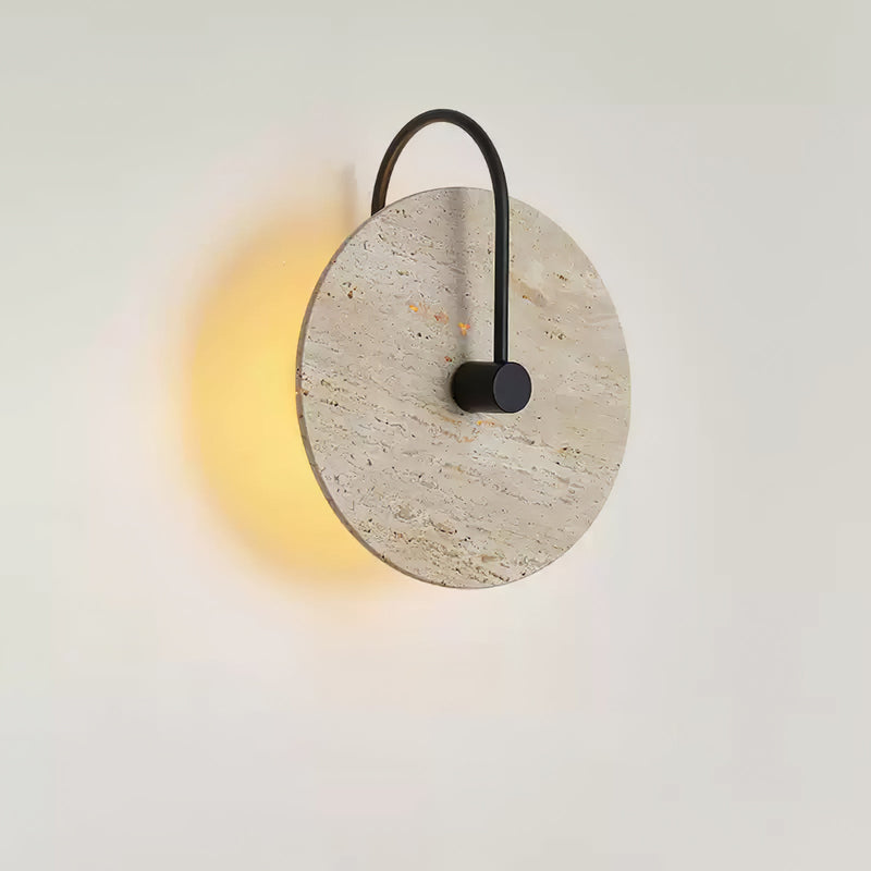 Round Travertine Wall Lamp-DWHOME