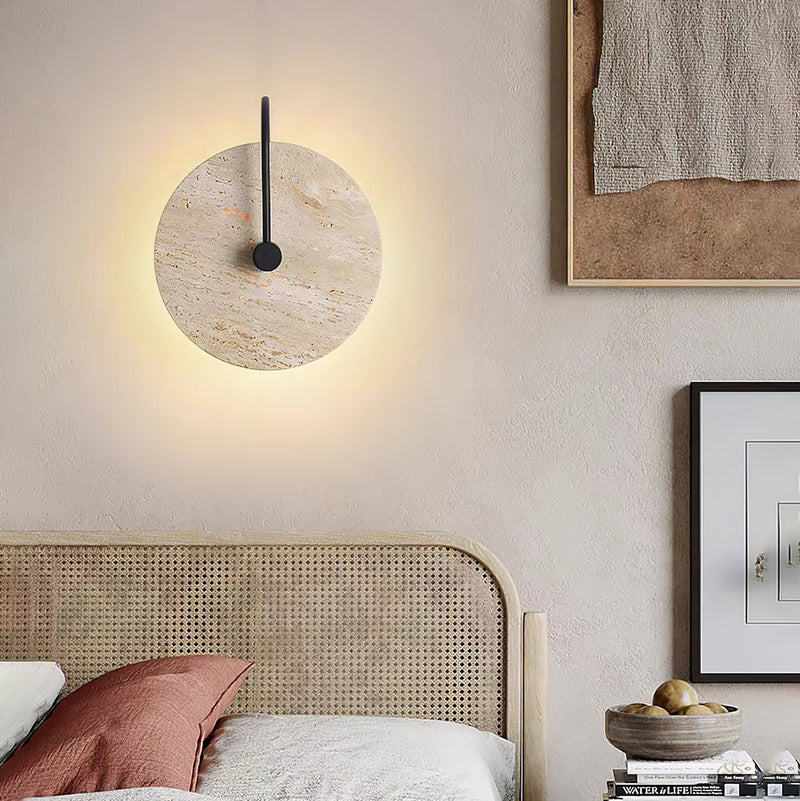 Round Travertine Wall Lamp-DWHOME