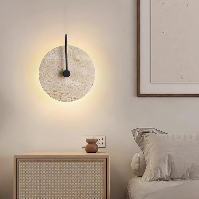 Round Travertine Wall Lamp - DWHOME