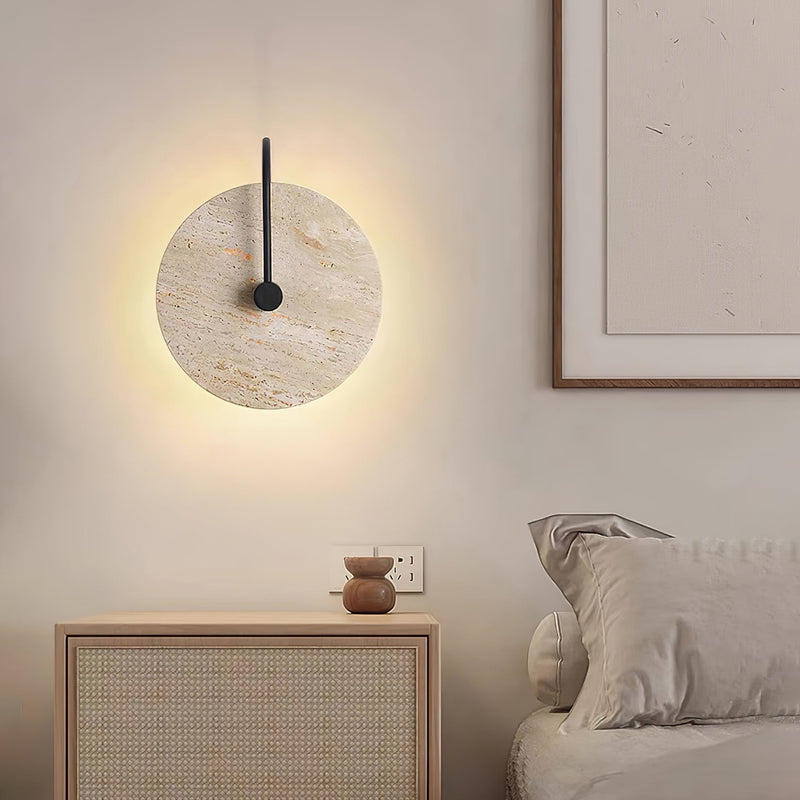 Round Travertine Wall Lamp-DWHOME