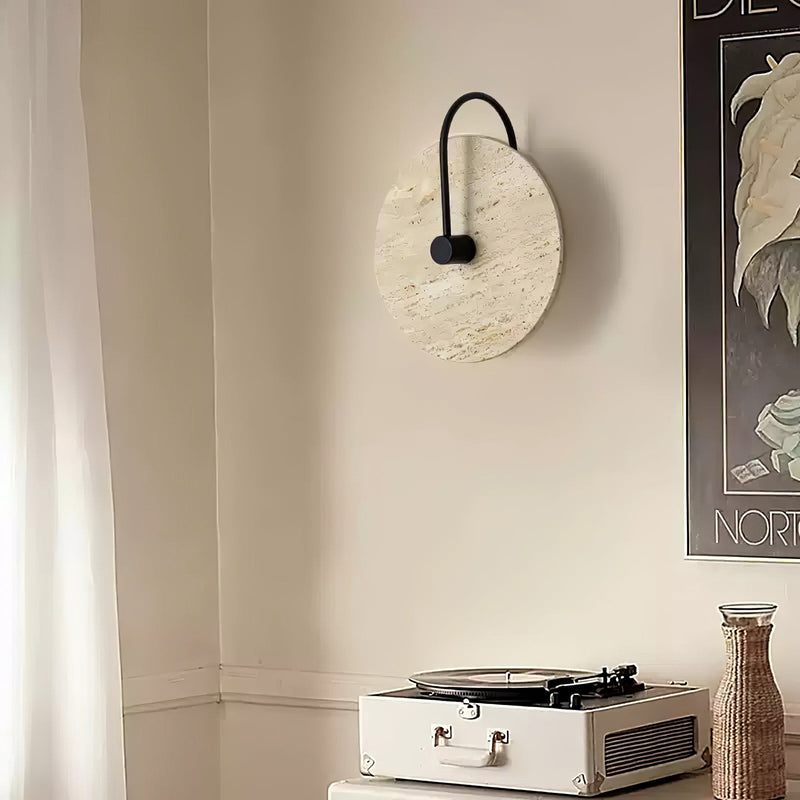 Round Travertine Wall Lamp-DWHOME