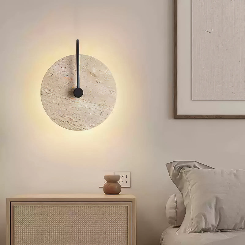 Round Travertine Wall Lamp-DWHOME